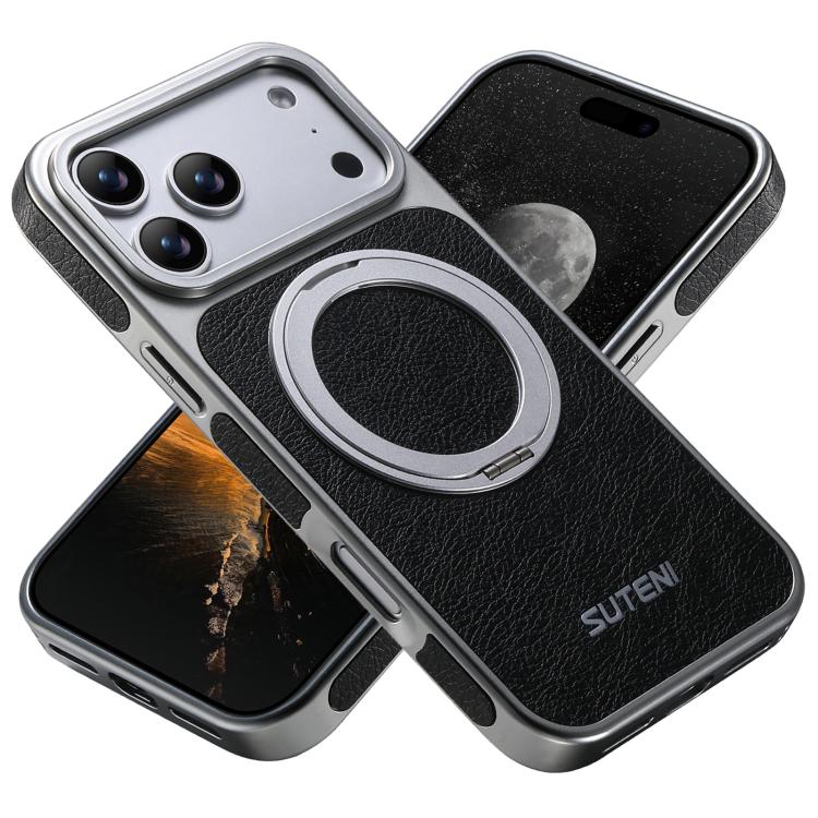 Crazy-Horse Leather MagSafe Case with 360° Rotating Stand — iPhone 17 Pro