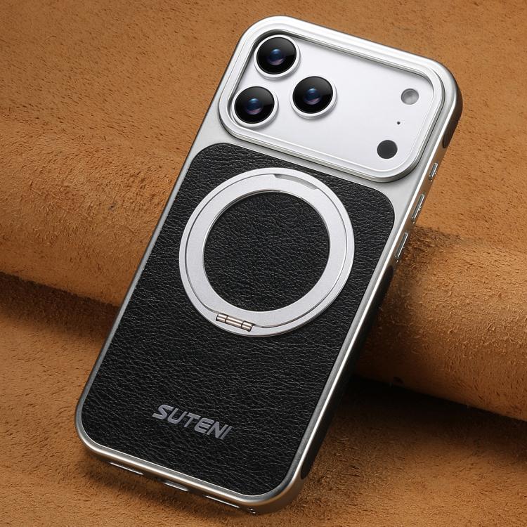 Crazy-Horse Leather MagSafe Case with 360° Rotating Stand — iPhone 17 Pro