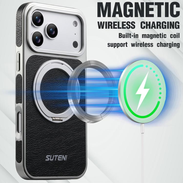 Crazy-Horse Leather MagSafe Case with 360° Rotating Stand — iPhone 17 Pro