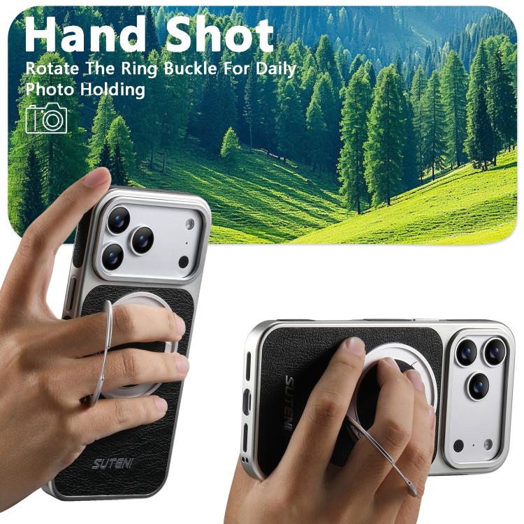 Crazy-Horse Leather MagSafe Case with 360° Rotating Stand — iPhone 17 Pro