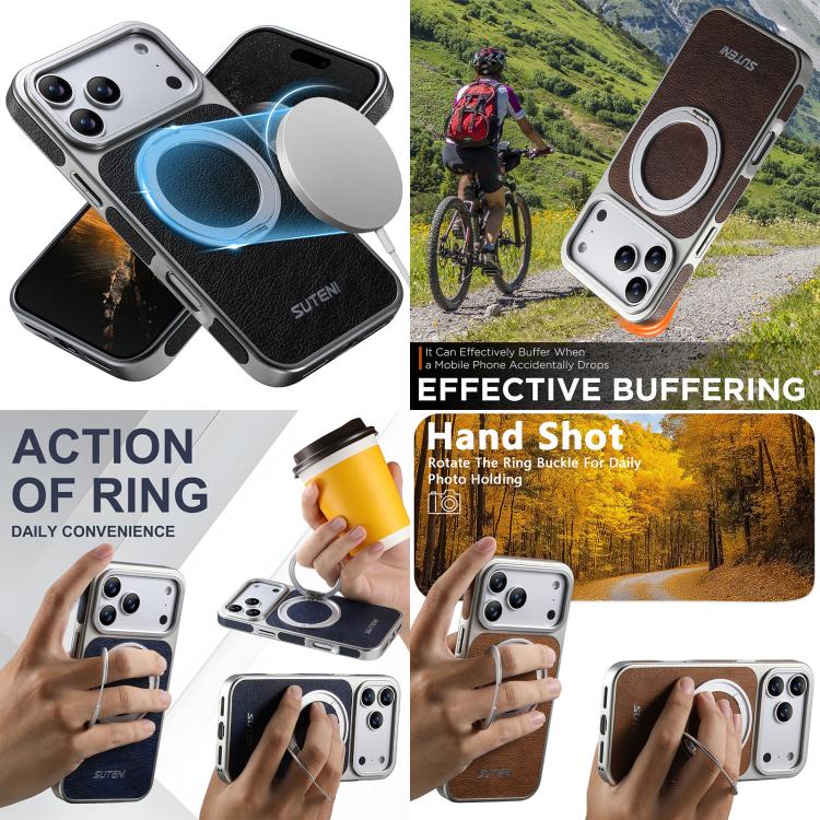 Crazy-Horse Leather MagSafe Case with 360° Rotating Stand — iPhone 17 Pro