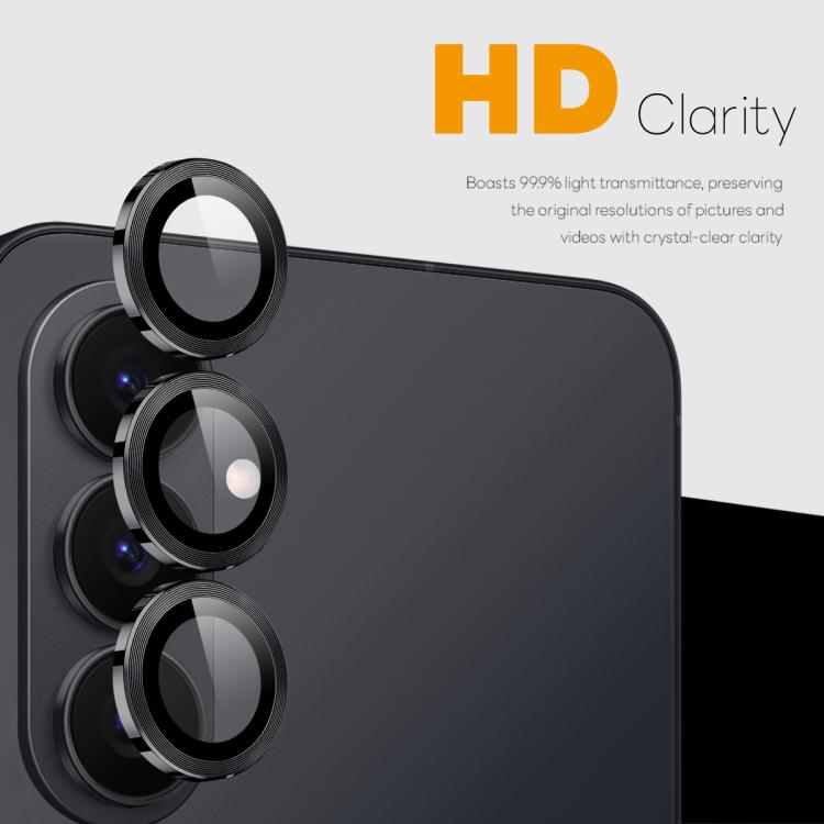 Metal Ring Camera Lens Protector, Tempered Glass — Galaxy S26+