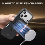 Triangle-Texture Vegan Leather MagSafe Case with 360° Stand — iPhone 17 Pro