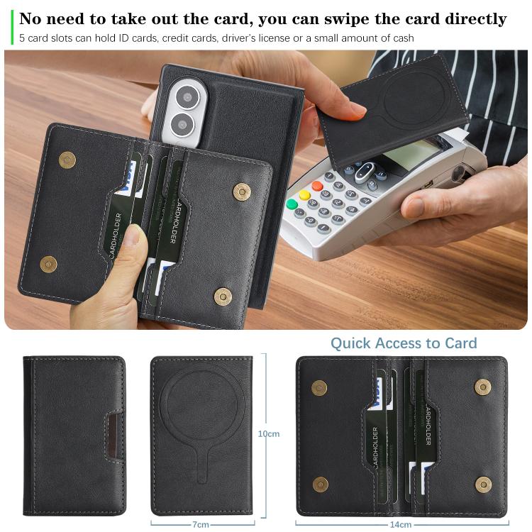 Leather Case with Detachable Magnetic Card Bag