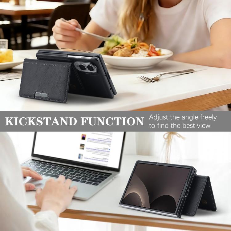 Leather Case with Detachable Magnetic Card Bag