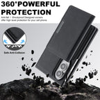 Leather Case with Detachable Magnetic Card Bag