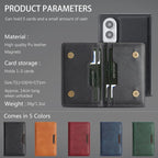 Leather Case with Detachable Magnetic Card Bag