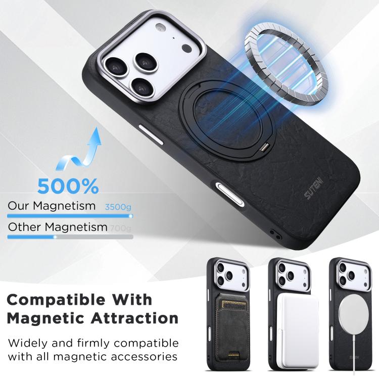 Rock Texture Magnetic Holder Case — iPhone 18 Pro