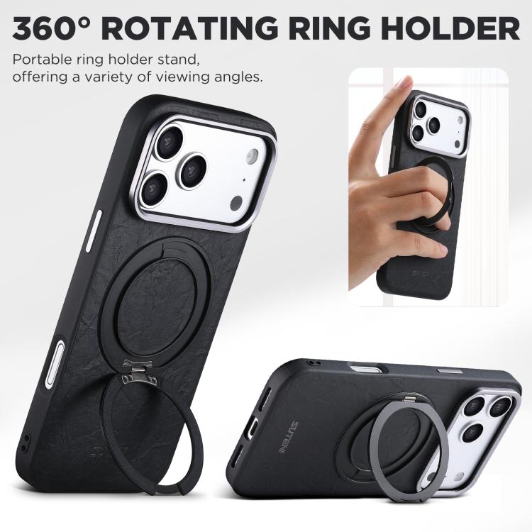 Rock Texture Magnetic Holder Case — iPhone 18 Pro